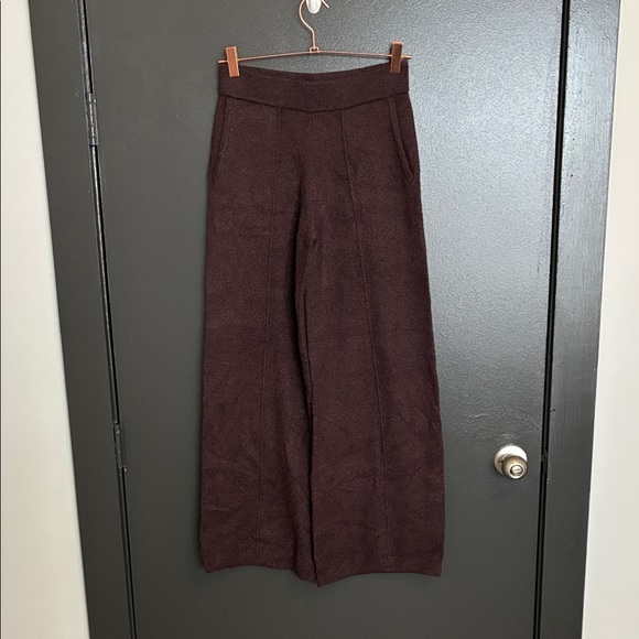 NWT Haven Well Within Organic Cotton Blend Pintuck Wide Leg Pants Brown Sz XS - Picture 2 of 7